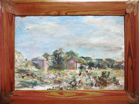 Неизвестный художник. Этюд с домами